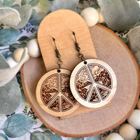 Scenic Mountain Peace Wood Earrings