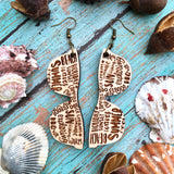 Summer Sunglass Wood Earrings