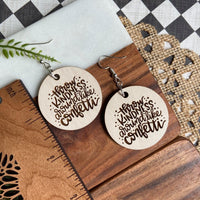 Whitewashed Wood "Throw Kindness Around Like Confetti" Earrings