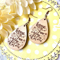 “Home Of The Free” Maple Teardrop Earrings