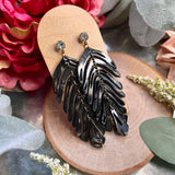 Acrylic Feather Studded Earrings