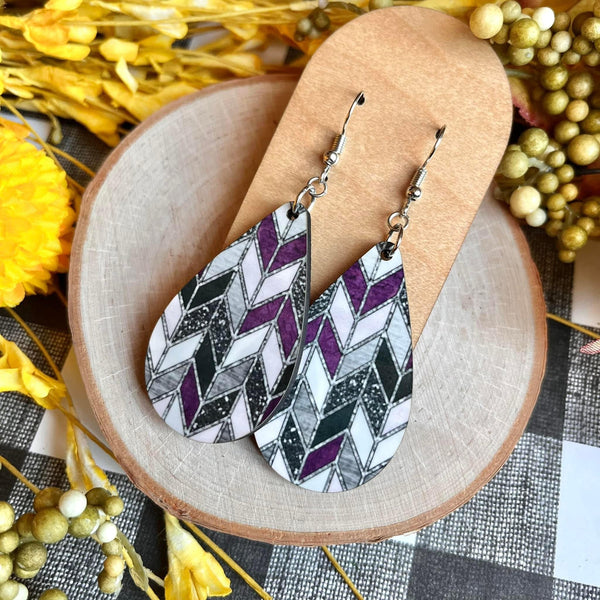 Plum Chevron Sub Earrings