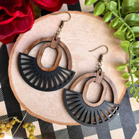 Walnut Painted Hoop Wood Earrings