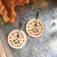 Olde Salem Broom Co. Whitewashed Wood Earrings