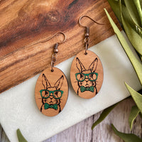 Bunny Rabbit Wood Earrings