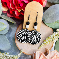 Boho Sub Wood Earrings with Lava Beading