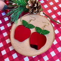 Mirror Acrylic Apple Earrings