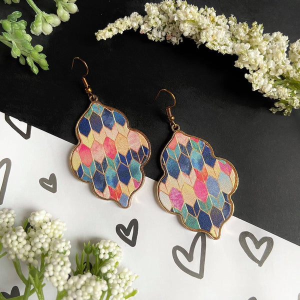 Watercolor Chevron Earrings