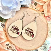 Crawfish Wood Teardrop Earrings