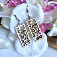 Whitewashed Music Note Earrings