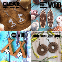 Summer Surfing Wood Earrings