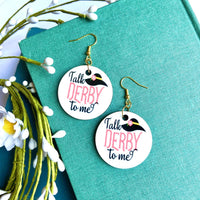 Talk Derby To Me Wood Earrings