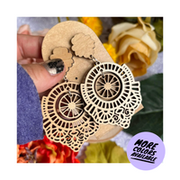 Intricate Wood Studded Earrings