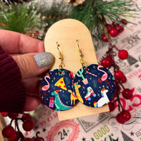 Whimsical Christmas Sub Wood Earrings