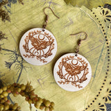 Lunar Death Moth Wood Earrings