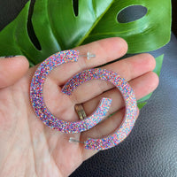 Glitter Acrylic Hoop Earrings