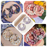 Floral Fabric Wrapped Hoop Earrings