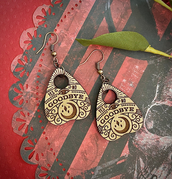 Ouija Pointer Wood Earrings