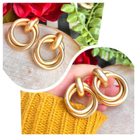 Gold Metal Hoop Studs