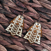 Art Deco Wood Earrings