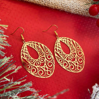 Intricate Gold Petal Earrings