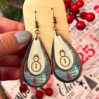 Snowman and Tree Vintage Sub Earrings