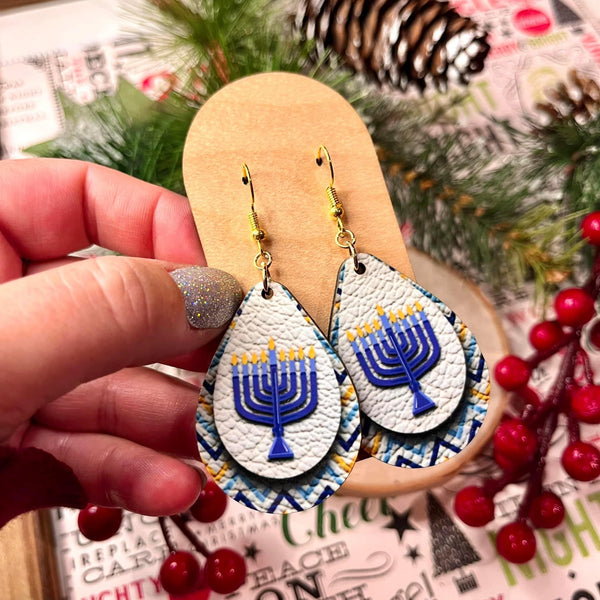 Menorah Sub Wood Earrings